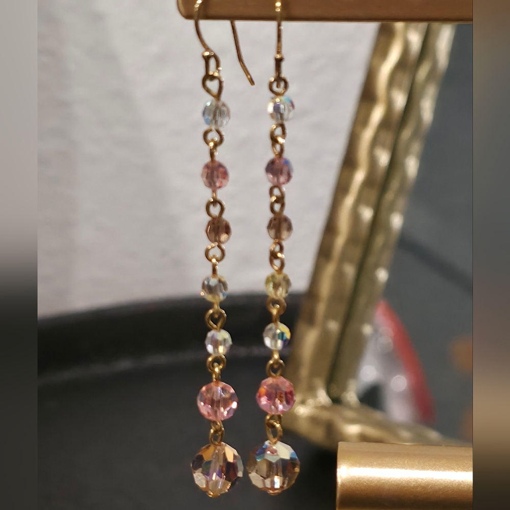 Faceted Crystal Dangle Earrings